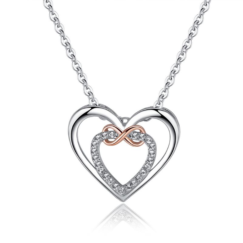 Infinity Heart Zircon Halskjede For Kvinner Charms Smykker Gave Bursdagsgaver Til Kone Jenter Henne