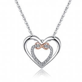 Infinity Heart Zircon Halskjede For Kvinner Charms Smykker Gave Bursdagsgaver Til Kone Jenter Henne