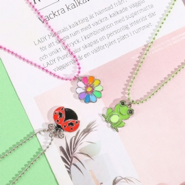 Makersland Children's Frog Ladybug Daisy Shape Halskjede Kjede Smykker