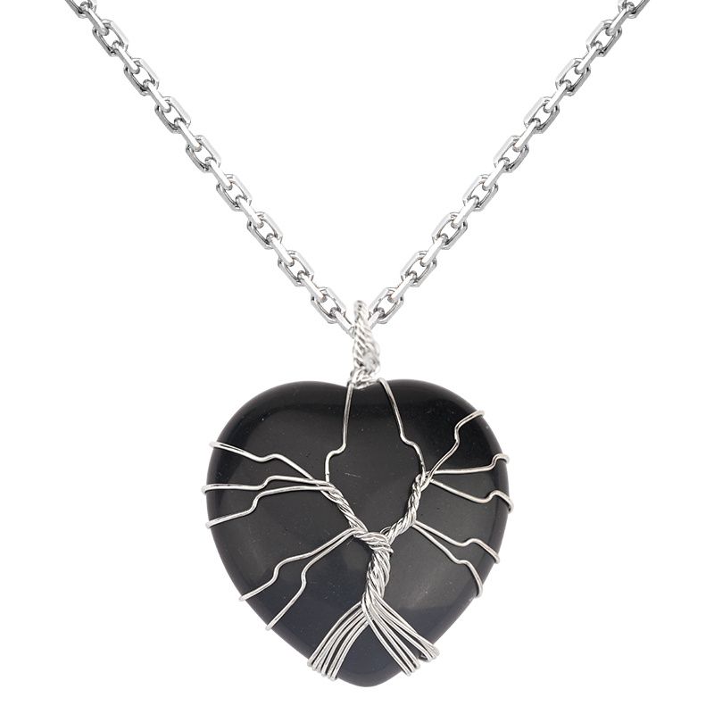 Naturstein Love Pendant Tree Of Life Winding Mote Halskjede Charms Smykker Gave Bursdagsgaver Til Kvinner Kone Jenter Henne