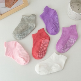 6 Par Småbarn Jenter Stående Pine Dot Anti-skli Sokker
