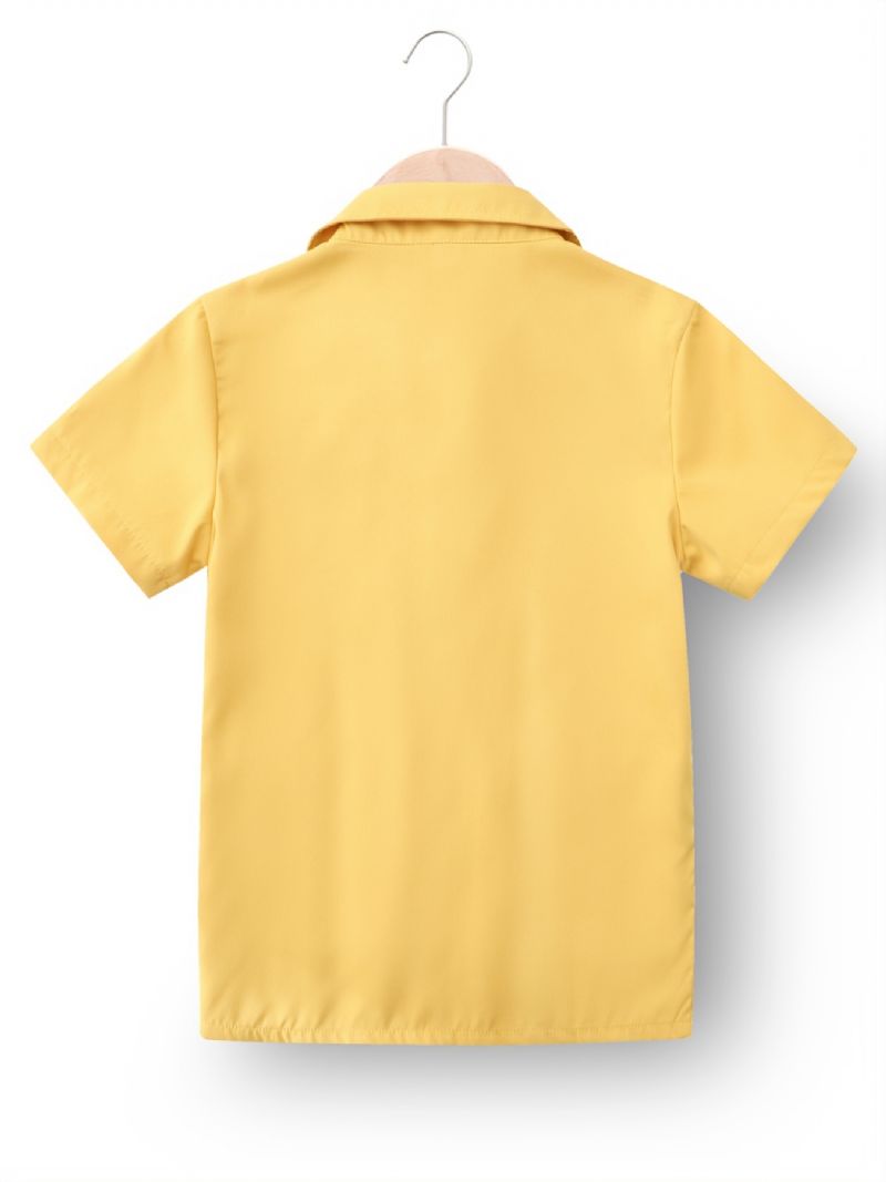 Ensfarget Skjorte Med Flere Lommer For Gutter