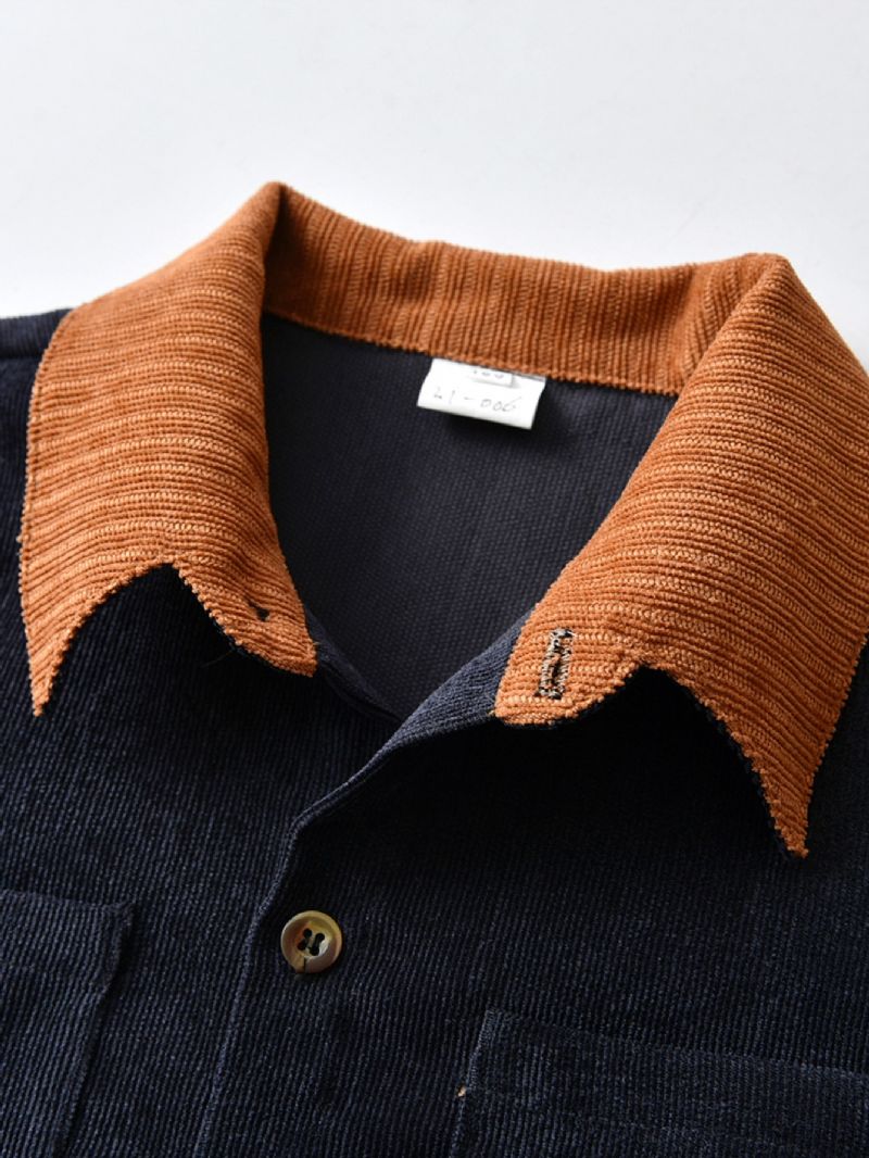 Gutter Corduroy Casual Cardigan Langermet Skjorte Til Vinter Nyhet