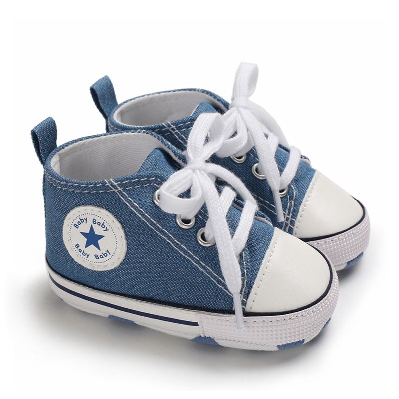 Baby's Star Soft Anti-slip High Top Canvas Denim Sko