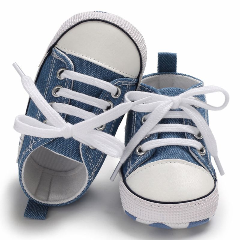 Baby's Star Soft Anti-slip High Top Canvas Denim Sko