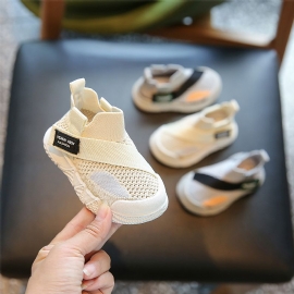 Babysko Sneakers Mesh Pustende Sklisikker Slip-on Sokker Sko Småbarn Sko Gutter Jenter