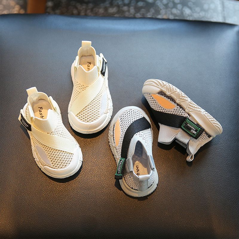 Babysko Sneakers Mesh Pustende Sklisikker Slip-on Sokker Sko Småbarn Sko Gutter Jenter