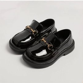 Jenter Black Casual Loafers Mykhet Komfortable Sko Vår Høst