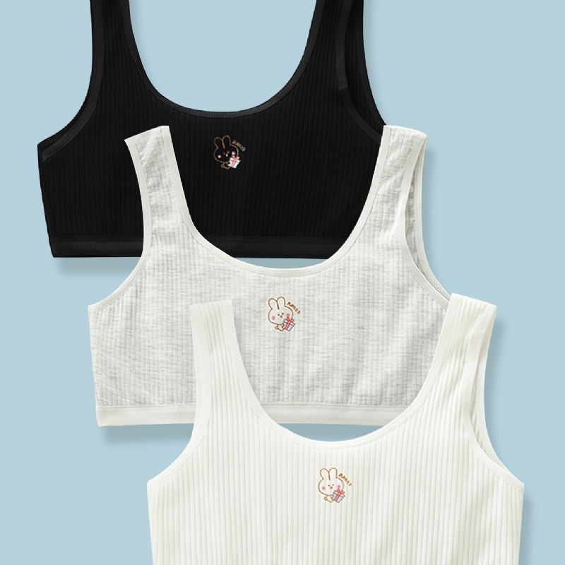 3 Stk Trenings-bh For Jenter Sømløs Stretchy Sports Bralette Ermeløse Crops Tank Tops Undertøy