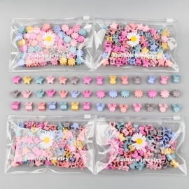 30stk Jenter Colorful Mini Hair Claw Clips Clamps Accessories