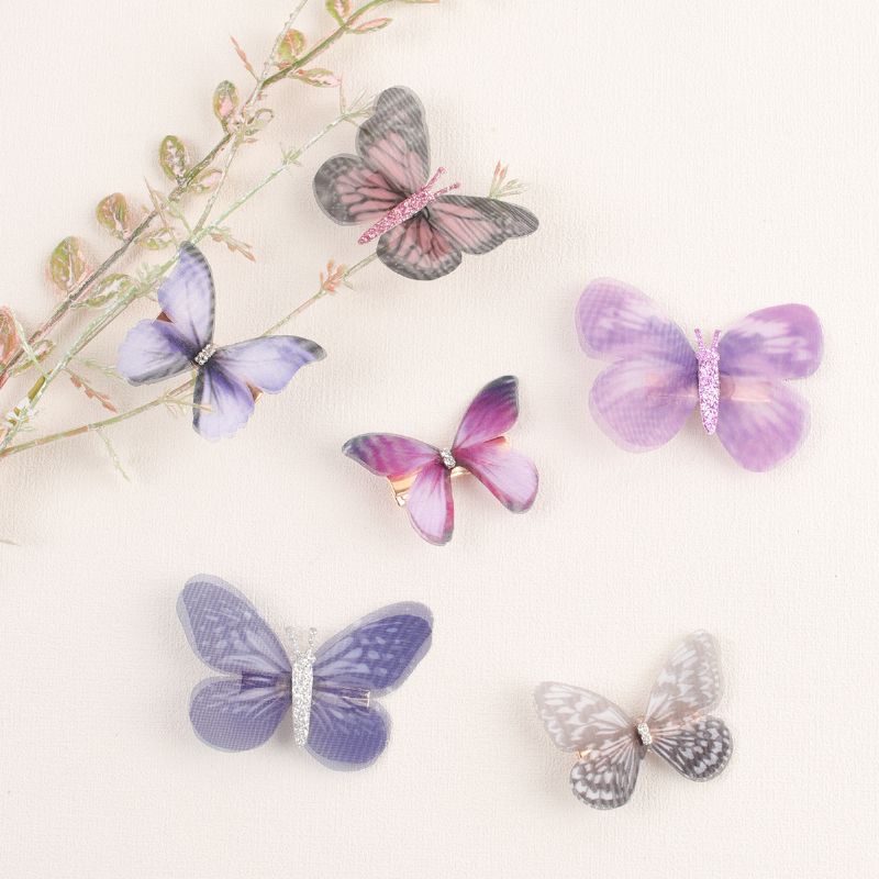 Boutique Butterfly Hårklemmer Glitter Barrettes Cute Corlorful Jenter