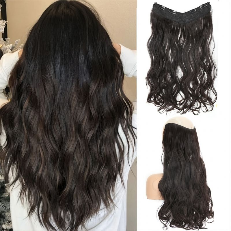 Hair Extensions Clip In 16-24 Tommer Bølgete Hårforlengelser Syntetisk Hårforlengelse Hårstykker For Kvinner Jenter