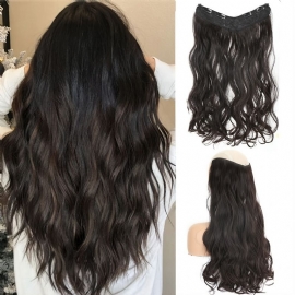 Hair Extensions Clip In 16-24 Tommer Bølgete Hårforlengelser Syntetisk Hårforlengelse Hårstykker For Kvinner Jenter