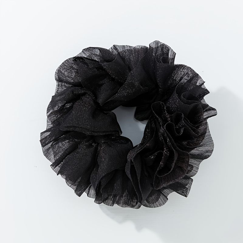 Hår Scrunchies For Kvinner Jenter Elastisk Fluffy Hår Mykt Hårtilbehør Perleskimrende Netting Hårbånd 1 Stk.