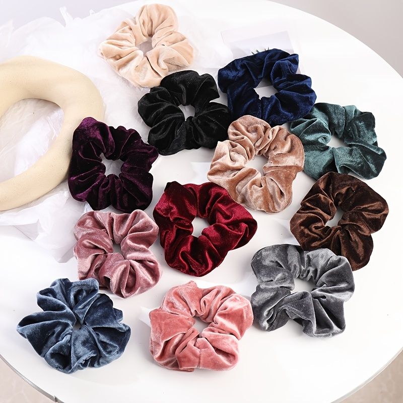 Hår Scrunchies Premium Velvet Scrunchy Elastiske Hårbånd For Jenter Kvinner Hårtilbehør Hestehaleholdere 5 Stk