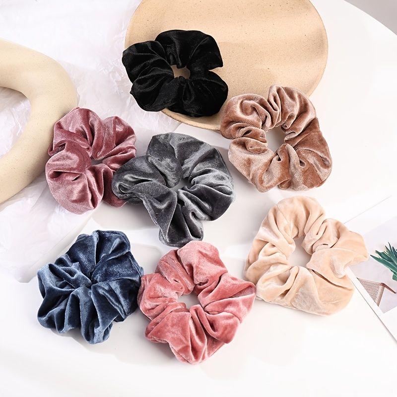 Hår Scrunchies Premium Velvet Scrunchy Elastiske Hårbånd For Jenter Kvinner Hårtilbehør Hestehaleholdere 5 Stk