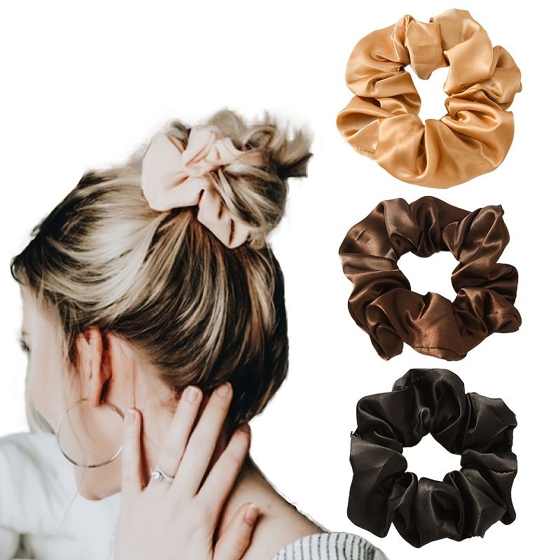 Imiterte Silke Hår Scrunchies Myke Sateng For Hår Satin For Hår Komfortabel Liten Imitert Scrunchy Mykt Hår Slips Tau Hestehaleholder For Kvinner Jenter Hårtilbehør