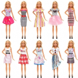 Mote Dress Up Sett Uformell Bluse Festkjole Delfintilbehør Moderne Klær Diy Dollhouse Toy