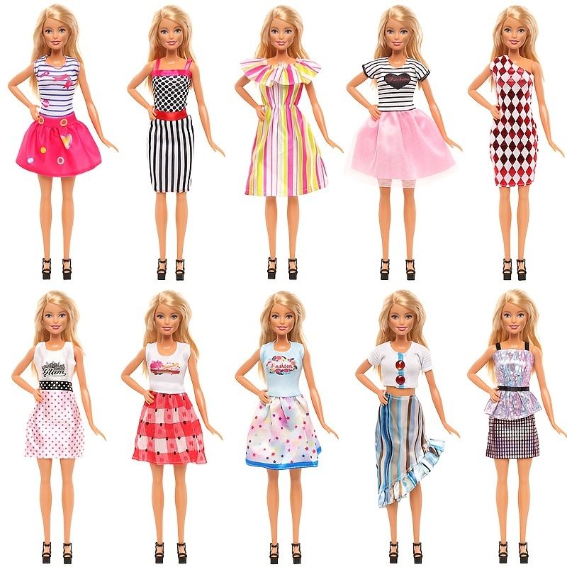 Mote Dress Up Sett Uformell Bluse Festkjole Delfintilbehør Moderne Klær Diy Dollhouse Toy