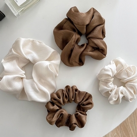 Myk Sateng Søvn Hår Scrunchies Lyse Silkeaktig Hestehaler Holder Krøller Hår Scrunchy Elastiske Hårbånd Knyter Hårtilbehør Armbånd For Kvinner Jenter Krøllete Hår Bun 4stk