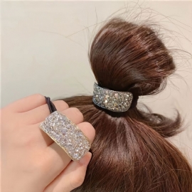Rhinestone-hårbånd Krystallhårbånd Hestehaleholder Mote Elastiske Scrunchies Hårbånd Hårtau Hårtilbehør For Kvinner Jenter