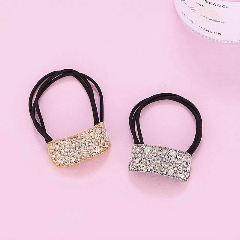 Rhinestone-hårbånd Krystallhårbånd Hestehaleholder Mote Elastiske Scrunchies Hårbånd Hårtau Hårtilbehør For Kvinner Jenter