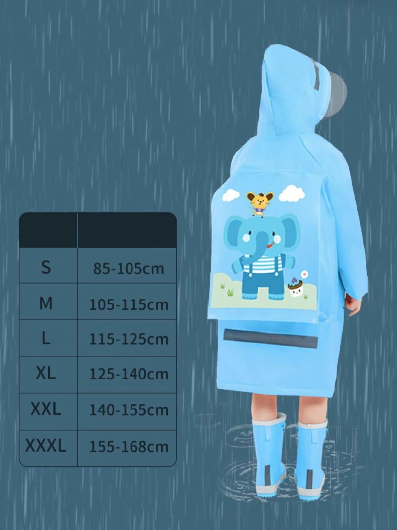 Søt Tegneserie Pu-regnfrakk I Mikroelastisk Stoff For Barn