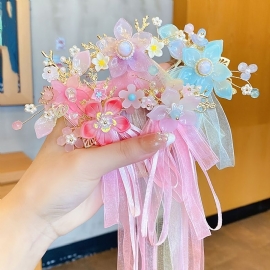 Streamer For Barn Hårtilbehør Antikke Blomsterhårnåler Little Jent Princess Accessories Babys Baby Hårnål Hodeplagg