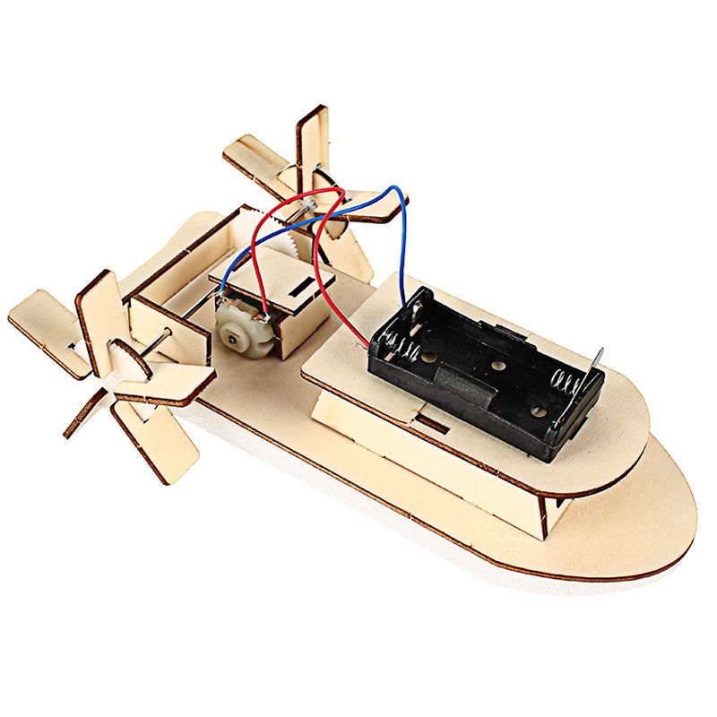 Student Diy Steamer Scientific Invention Kit Gjør-det-selv-teknologi Produksjonsbåt Småbarn Gutter Håndlaget Vitenskapelig Eksperiment Materialpose