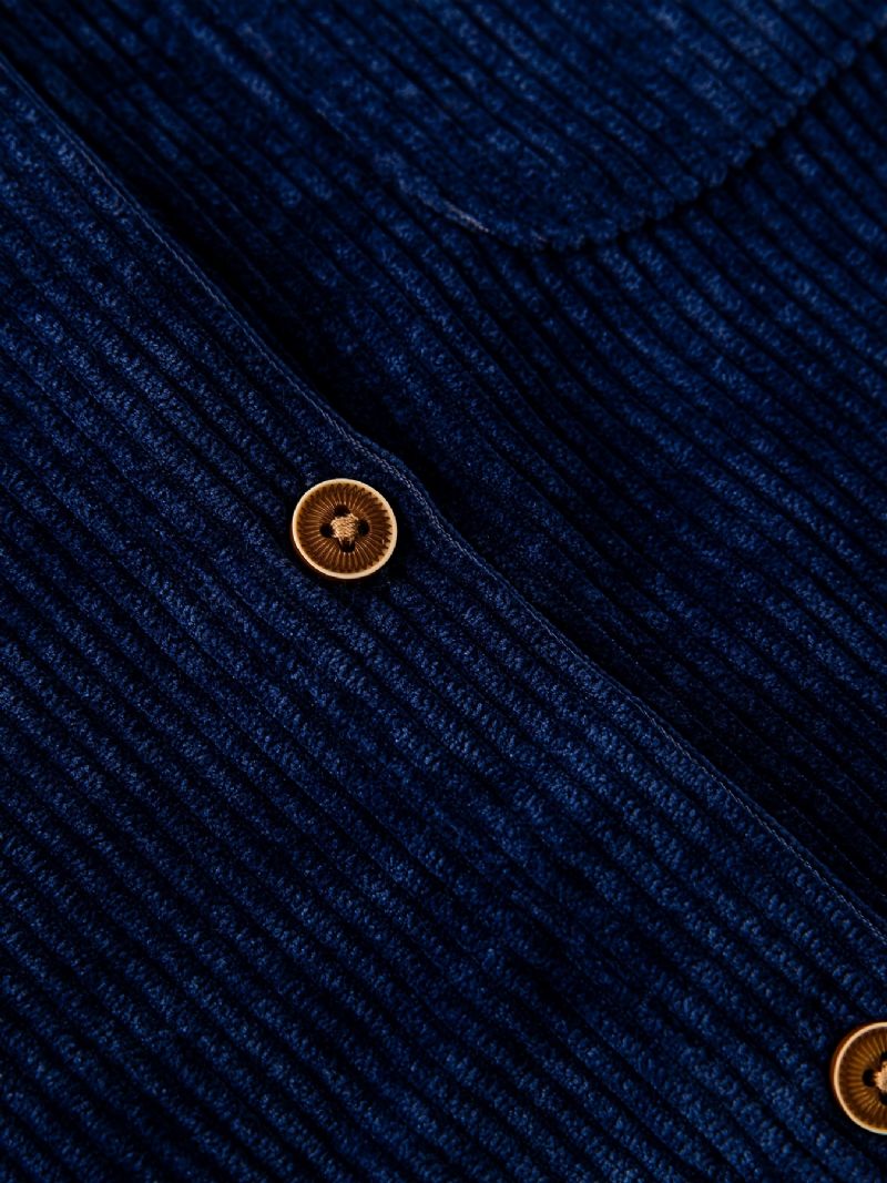 Baby Gutter Corduroy Hettejakke Knapp Color Block Coat Barneklær