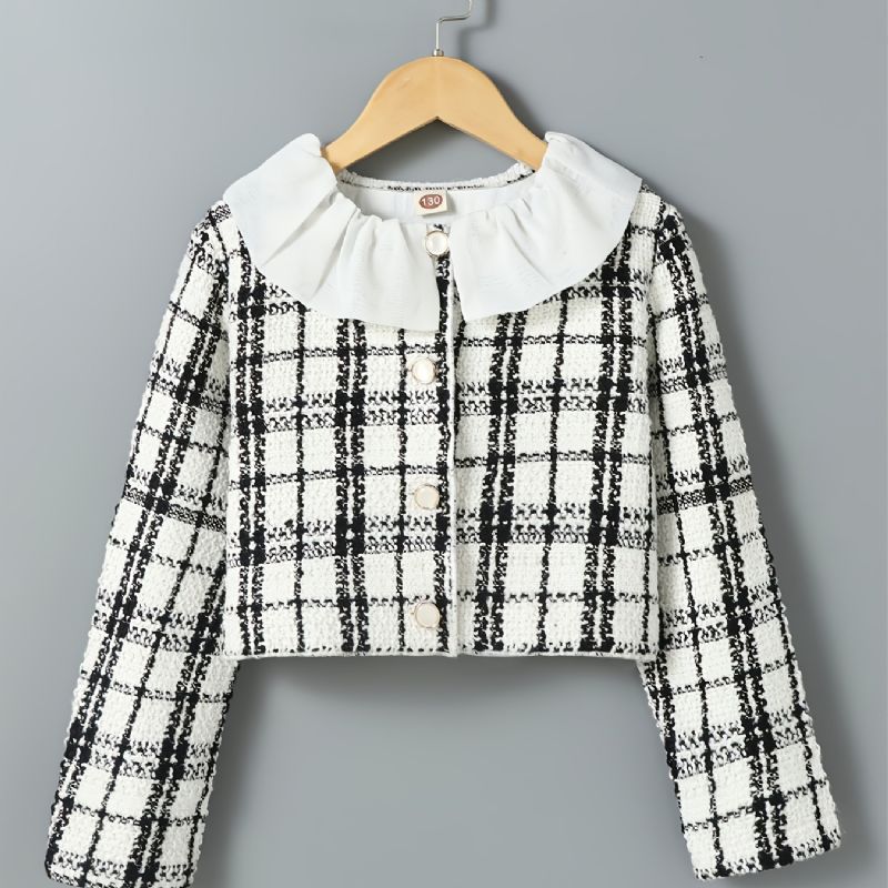 Baby Jenter Langermet Stripete Button Down Jakke Høst