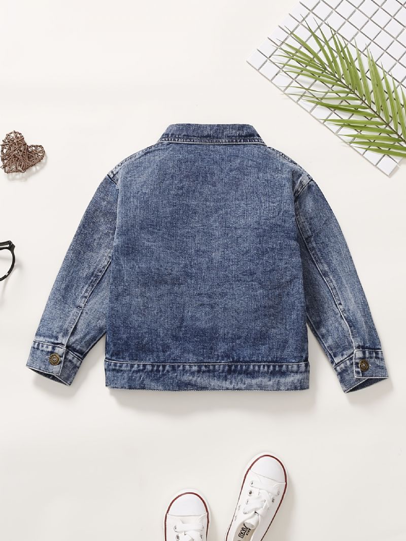 Barn Casual Button Denimjakke Gutter Jenter