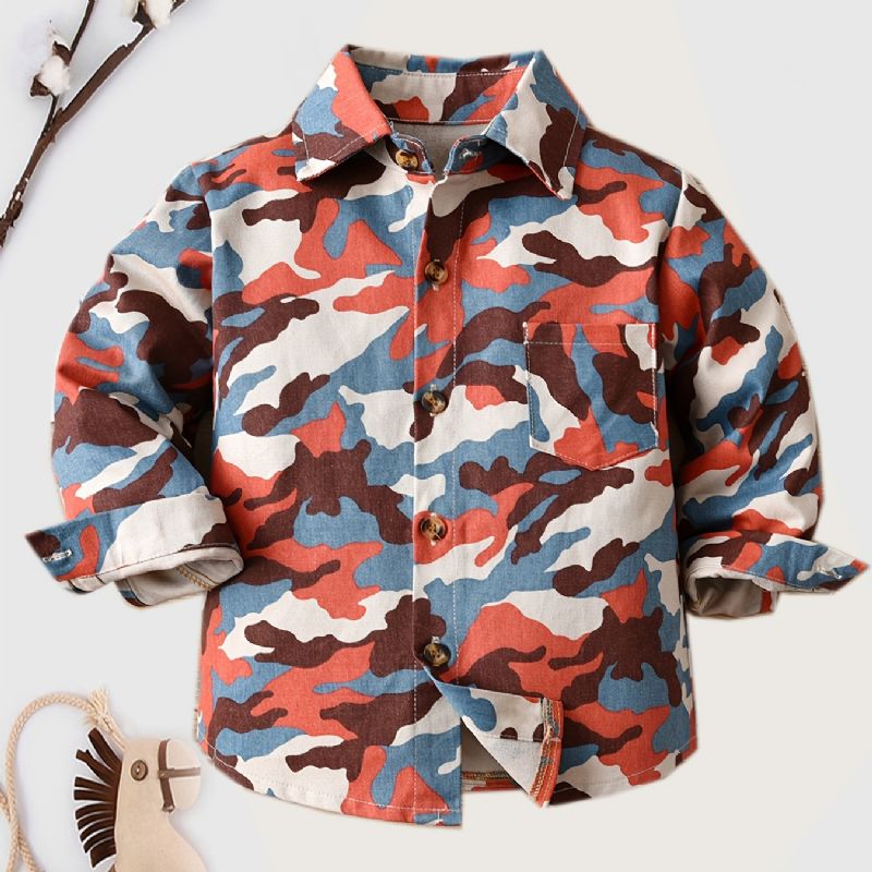 Camouflage Skjorter For Barn Jacket Casual Topper