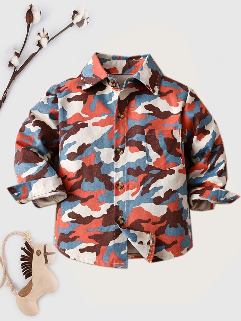 Camouflage Skjorter For Barn Jacket Casual Topper