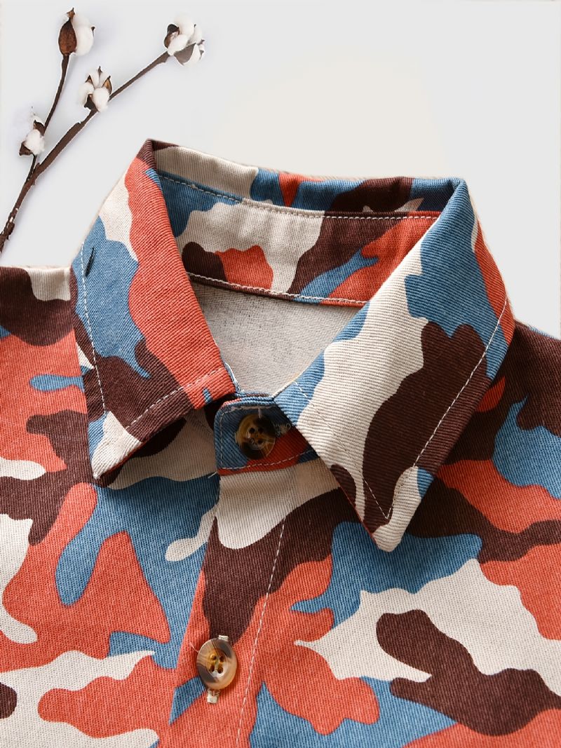 Camouflage Skjorter For Barn Jacket Casual Topper