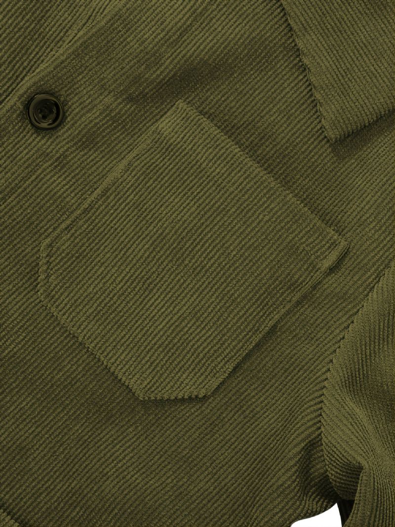 Guttens Army Green Corduroy Button Down Jakke Barneklær