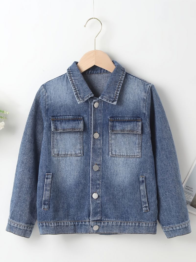 Gutter Button Down Denimjakke Til Høsten Ny