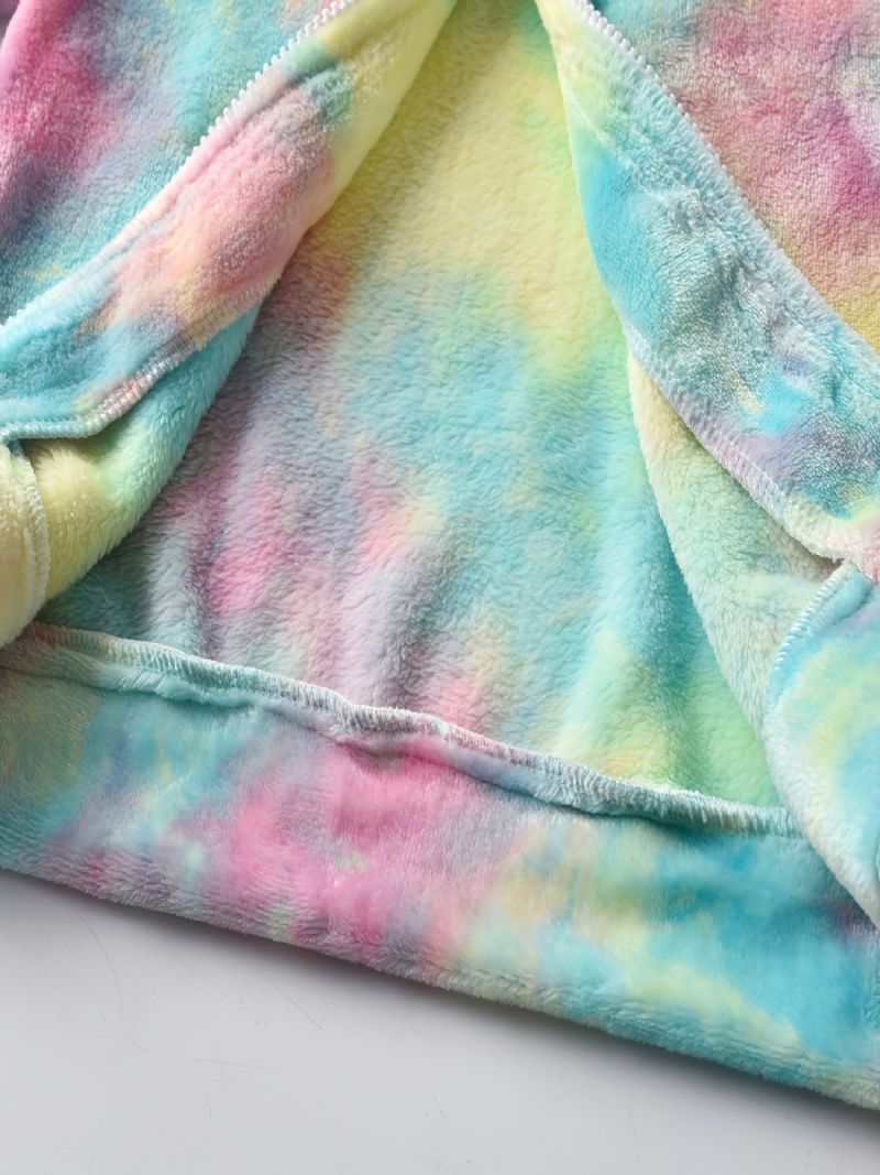 Jenter Tie Dye Fleece Glidelåsjakke For Vinter Barneklær