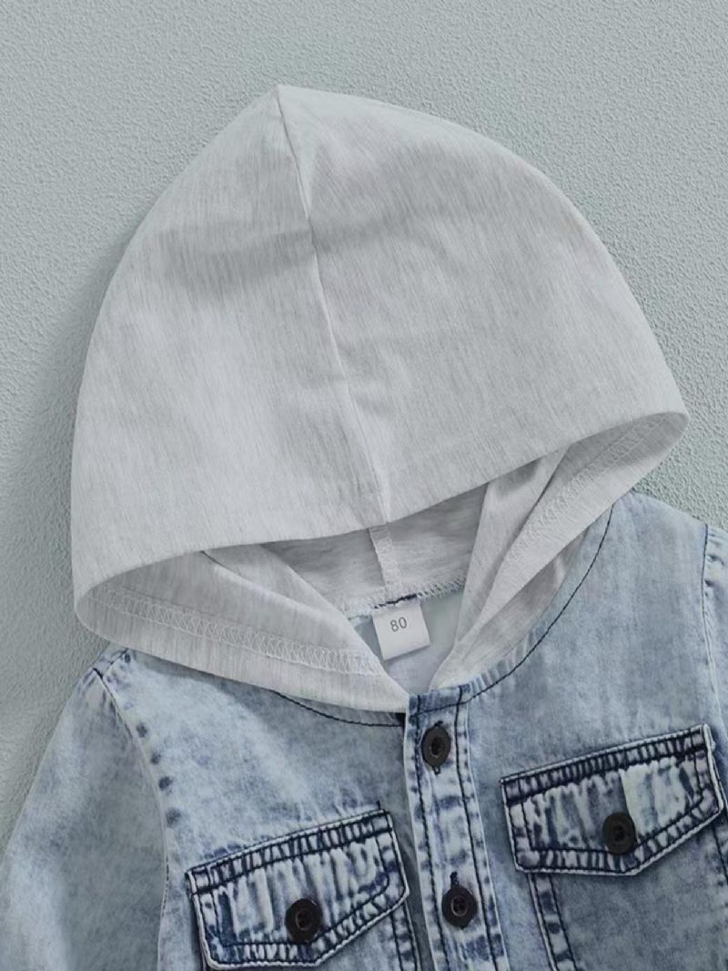 Småbarn Baby Hette Denimjakker Langermet Button Down Topp Gutter Jenter