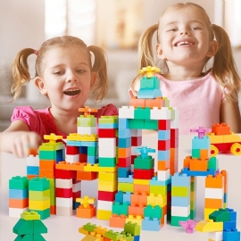 Byggeklosser Med Stor Korn For Barn Monteringspuslespill I Størrelse Gutter Jenter Monteringsleketøy Babyer 2-3-6 År Kompatibel Med Lego Debao (i Pose)